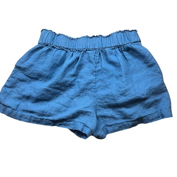 J Crew Shorts Womens Medium Blue Linen Elastic Waist Preppy Chino Boho Casual - Picture 9 of 16